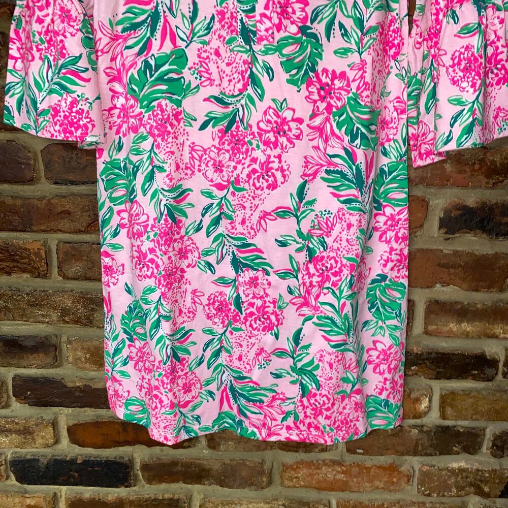 NWT Lilly Pulitzer Pink Conch Shell Hayes 3/4 Sleeve Mini Dress Women's Size XXS - Picture 4 of 10